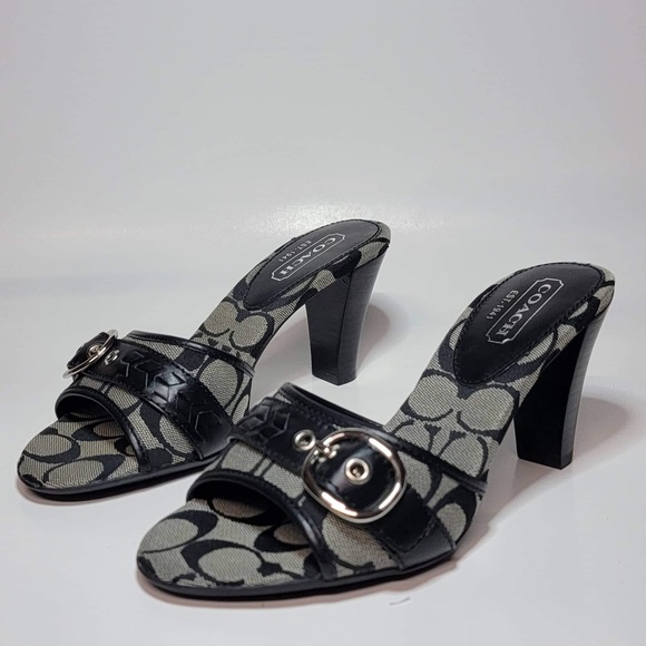Coach Shoes - Coach Black and Gray Mules